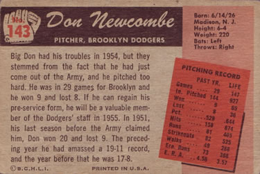 Don Newcombe  baseball card collectible - Main Image 2