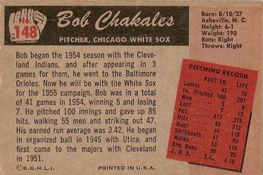 Bob Chakales  baseball card collectible - Main Image 2