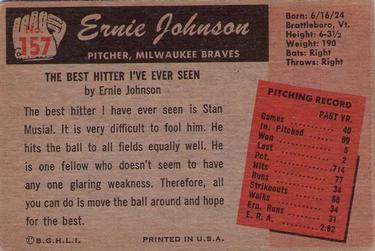 Ernie Johnson  baseball card collectible - Main Image 2