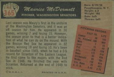 Maurice McDermott  baseball card collectible - Main Image 2