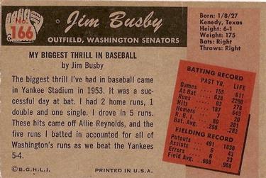 Jim Busby  baseball card collectible - Main Image 2