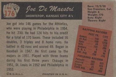 Joe DeMaestri  baseball card collectible - Main Image 2