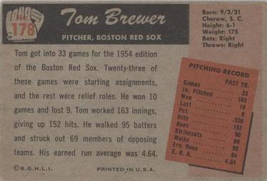 Tom Brewer  baseball card collectible - Main Image 2