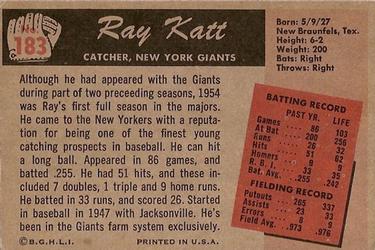 Ray Katt  baseball card collectible - Main Image 2