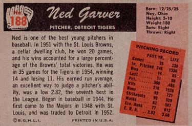 Ned Garver  baseball card collectible - Main Image 2