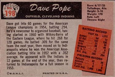 Dave Pope  baseball card collectible - Main Image 2