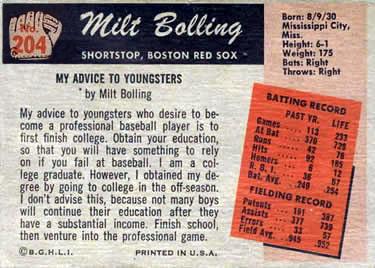 Frank Bolling  baseball card collectible - Main Image 2