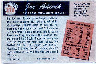 Joe Adcock  baseball card collectible - Main Image 2
