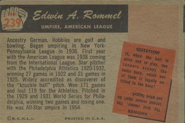 Edwin A. Rommel  baseball card collectible - Main Image 2