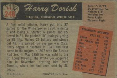 Harry Dorish  baseball card collectible - Main Image 2