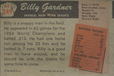 Billy Gardner  baseball card collectible - Main Image 2