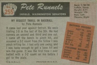 Pete Runnels  baseball card collectible - Main Image 2