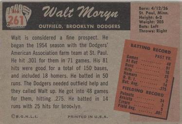 Walt Moryn  baseball card collectible - Main Image 2