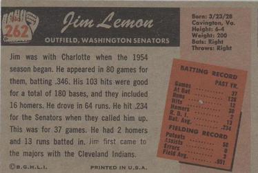 Jim Lemon  baseball card collectible - Main Image 2
