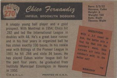 Chico Fernandez  baseball card collectible - Main Image 2