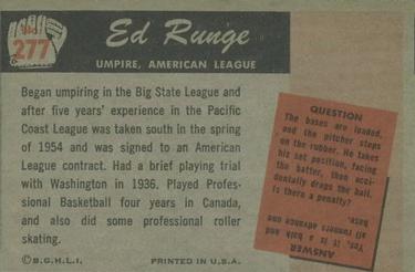 Ed Runge  baseball card collectible - Main Image 2