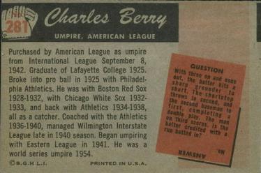 Charlie Berry  baseball card collectible - Main Image 2