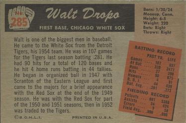 Walt Dropo  baseball card collectible - Main Image 2