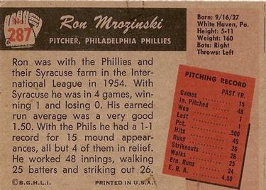 Ron Mrozinski  baseball card collectible - Main Image 2