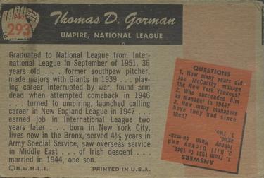 Thomas D. Gorman  baseball card collectible - Main Image 2