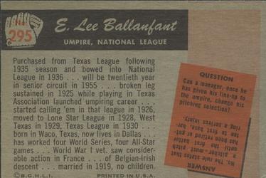 E.L. Ballanfant  baseball card collectible - Main Image 2