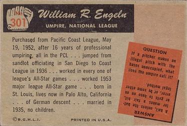William R. Engeln  baseball card collectible - Main Image 2