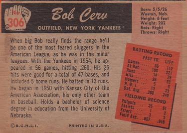 Bob Cerv  baseball card collectible - Main Image 2
