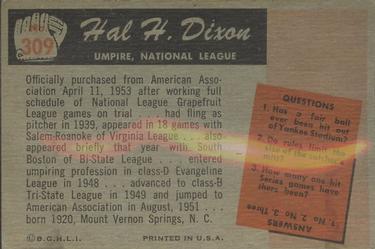 Hal H. Dixon  baseball card collectible - Main Image 2