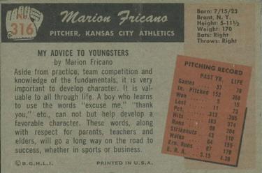 Marion Fricano  baseball card collectible - Main Image 2