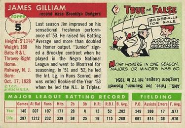 Jim Gilliam  baseball card collectible - Main Image 2