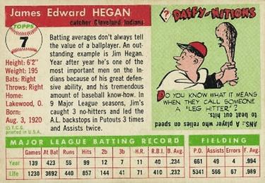 Jim Hegan  baseball card collectible - Main Image 2