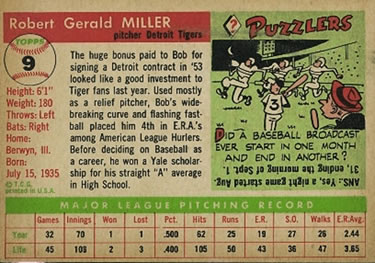 Bob Miller  baseball card collectible - Main Image 2