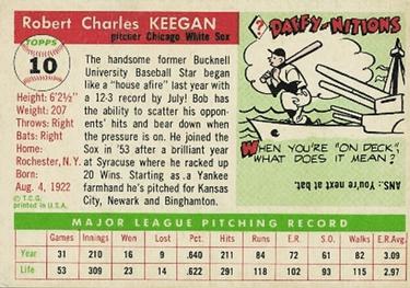 Bob Keegan  baseball card collectible - Main Image 2