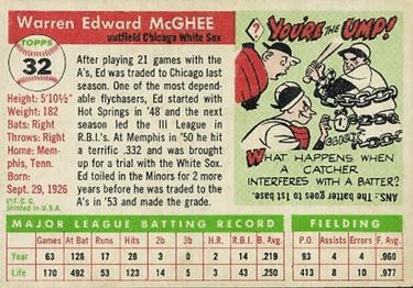 Ed McGhee  baseball card collectible - Main Image 2