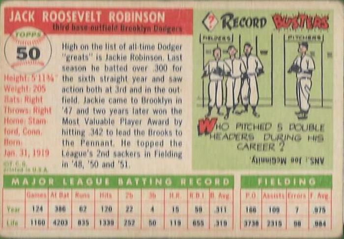 Jackie Robinson  baseball card collectible - Main Image 2