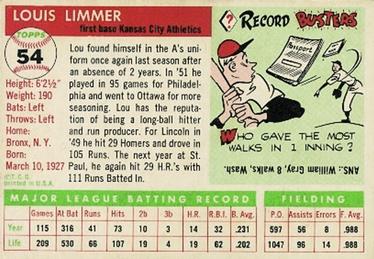 Lou Limmer  baseball card collectible - Main Image 2