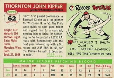 Thornton Kipper  baseball card collectible - Main Image 2