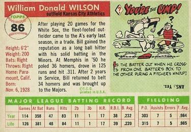 Bill Wilson  baseball card collectible - Main Image 2