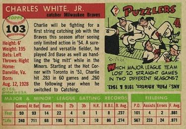 Charlie White  baseball card collectible - Main Image 2