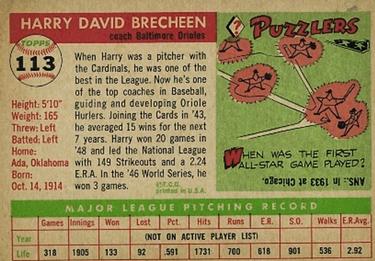 Harry Brecheen  baseball card collectible - Main Image 2
