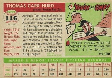 Tom Hurd  baseball card collectible - Main Image 2