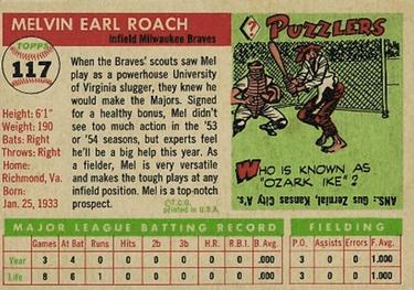 Mel Roach  baseball card collectible - Main Image 2