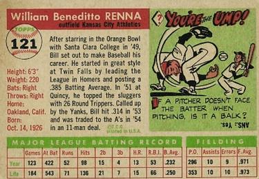 Bill Renna  baseball card collectible - Main Image 2