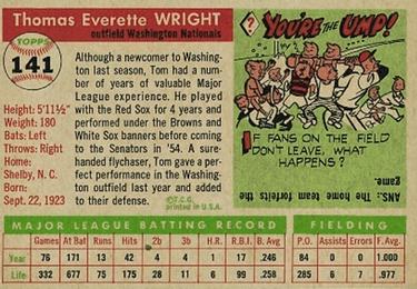 Tom Wright  baseball card collectible - Main Image 2