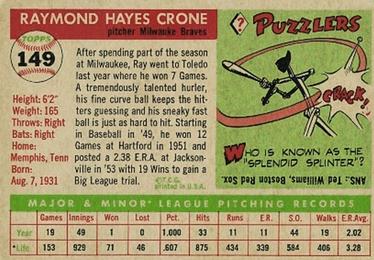 Ray Crone  baseball card collectible - Main Image 2