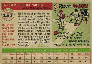 Bob Miller  baseball card collectible - Main Image 2