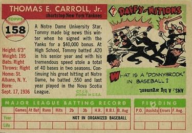 Tom Carroll  baseball card collectible - Main Image 2