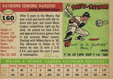 Ray Narleski  baseball card collectible - Main Image 2