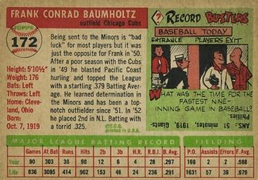 Frank Baumholtz  baseball card collectible - Main Image 2