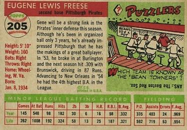 Gene Freese  baseball card collectible - Main Image 2